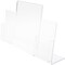 Plymor Clear Acrylic Slanted-Back Countertop Sign Holder with Tri-Fold Brochure Pocket on Right & Left, 11" H x 13" W x 5" D